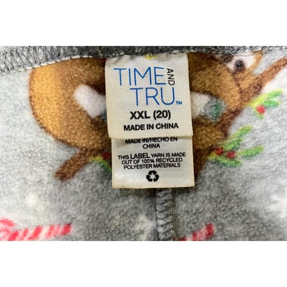 Time And Tru Womens Lounge Pants Gray Animal Design XXL (20) Soft Comfort - Picture 3 of 3
